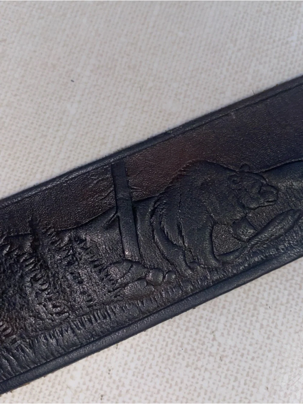VTG‎ TOOLED Dark Leather Nature Western Belt  Men’s Size 44-46 *SEE Measurements